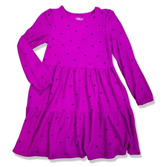 ⭐️CAT & JACK Fuschisa Purple Polka Dot Dress. NEW - Picture 1 of 6